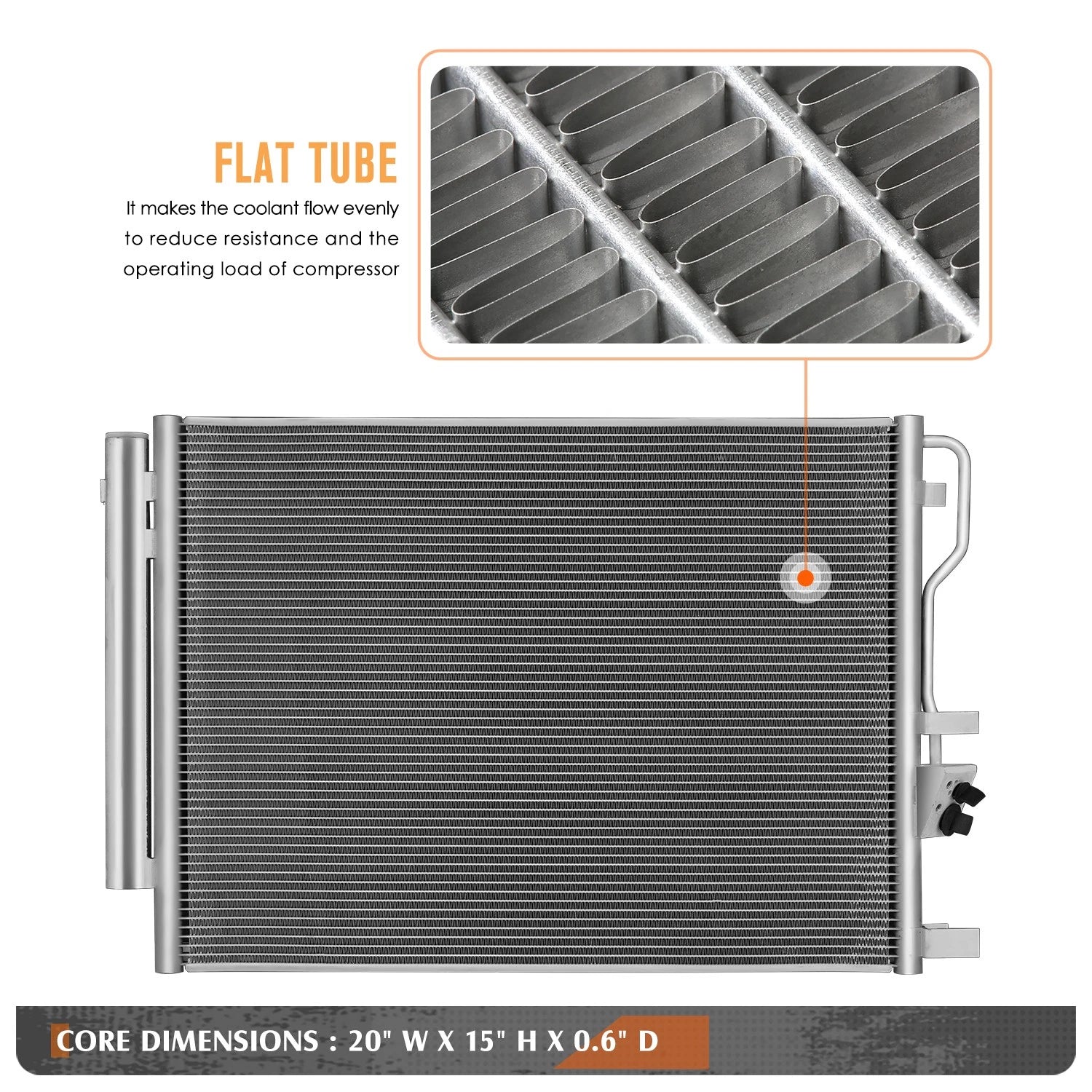 A/C Condenser for Hyundai Tucson (2016–2018) OE Style Aluminum Core