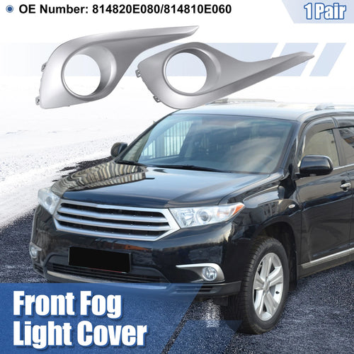 1 Pair Fog Light Grille Cover No. 814820E080/814810E060 for Toyota Highlander (2014–2019)