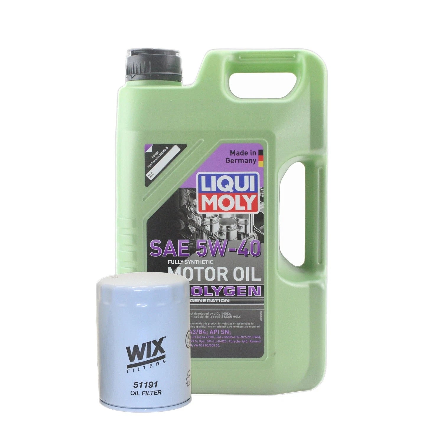 5L Liqui Moly Molygen 5W-40 Oil Change Kit for Audi A4 Quattro (1996–2001)