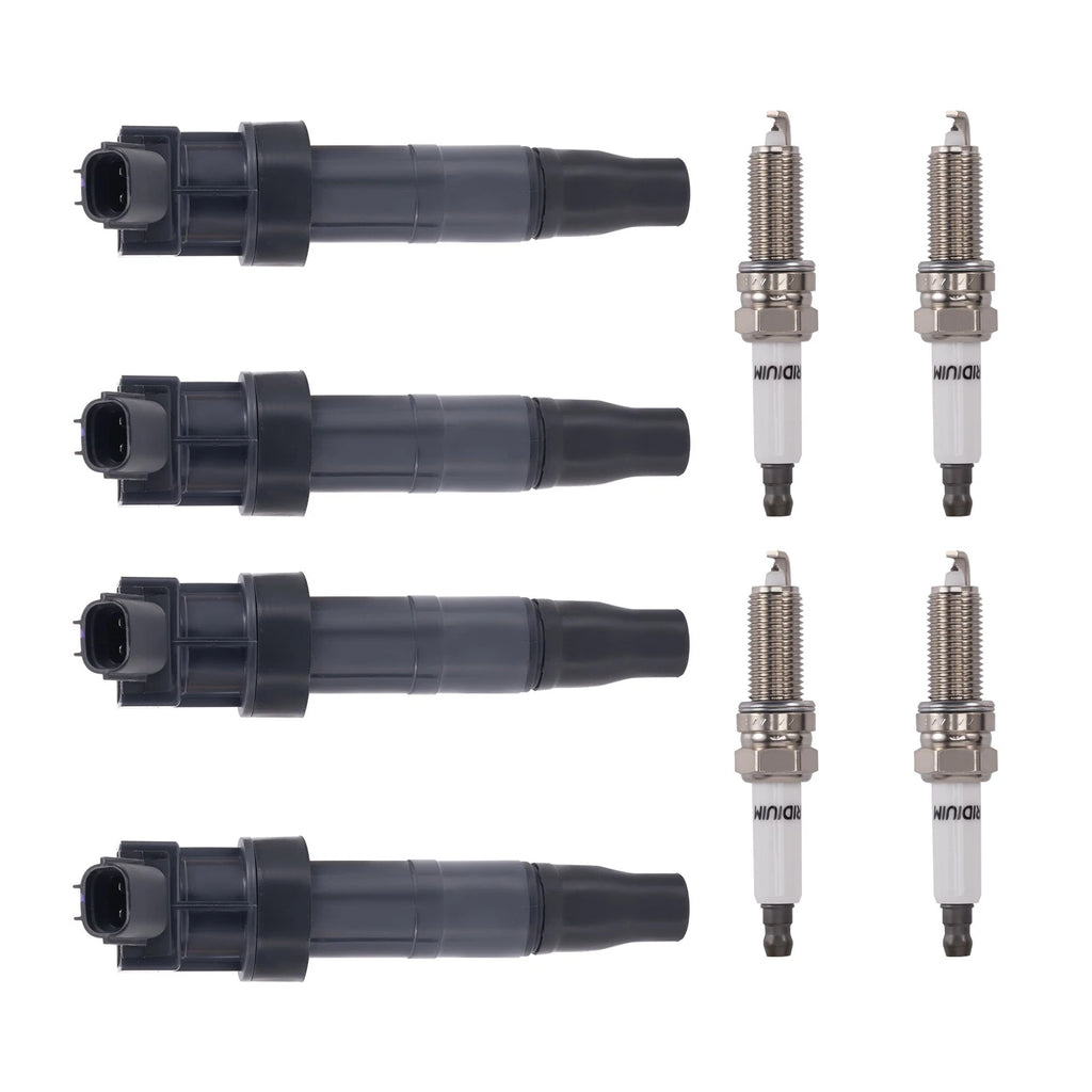 4 Ignition Coils and 4 Spark Plugs for Hyundai Santa Fe Sport 2.4L (2013-2016)