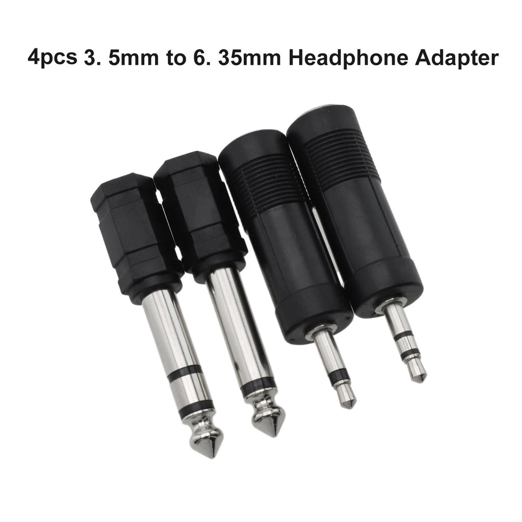 4X 3.5mm to 6.35mm Headphone Adapter Connector 6.3mm for Audio Devices