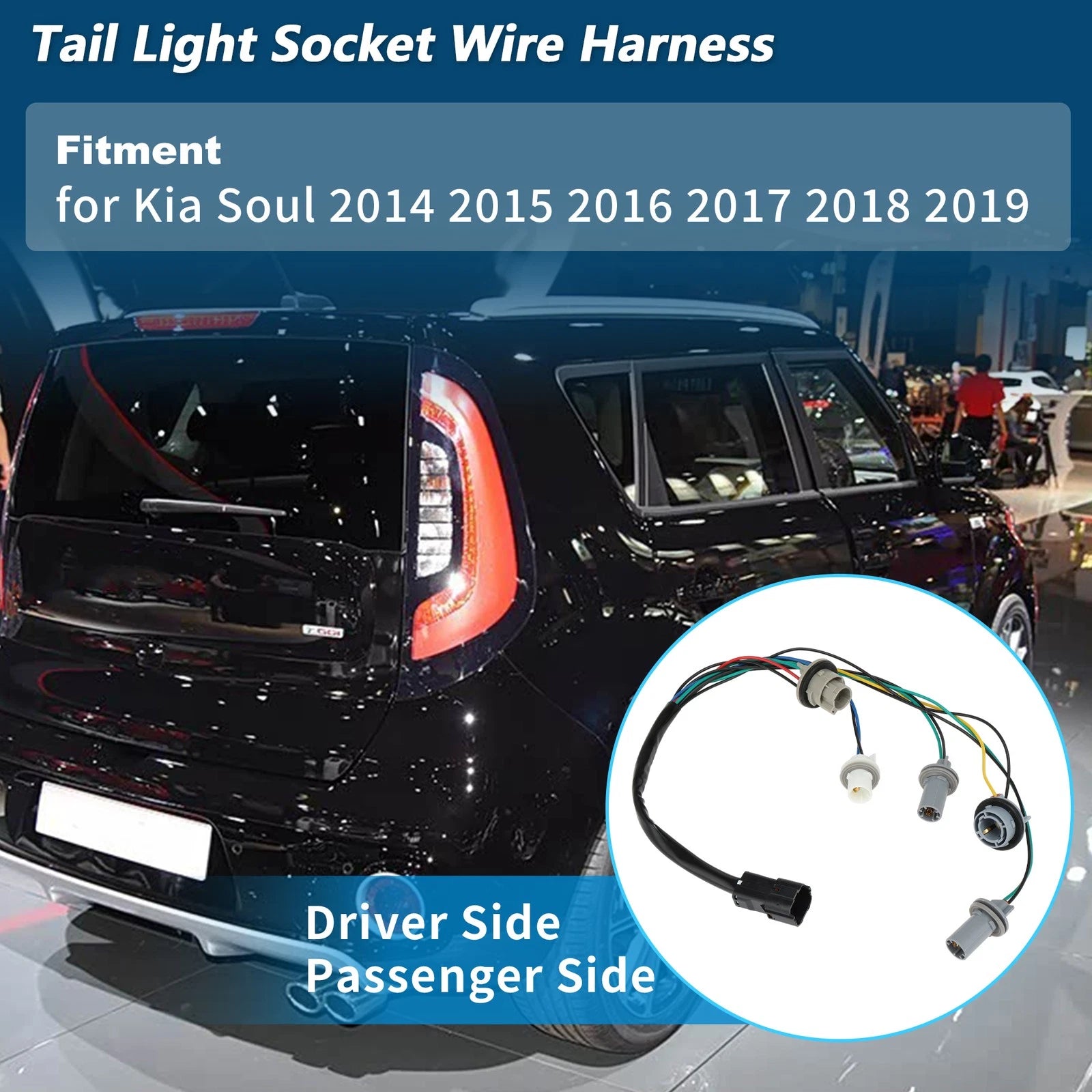 Taillight Bulb Socket Wiring Harness for Kia Soul (2014–2019) No. 92450B2000