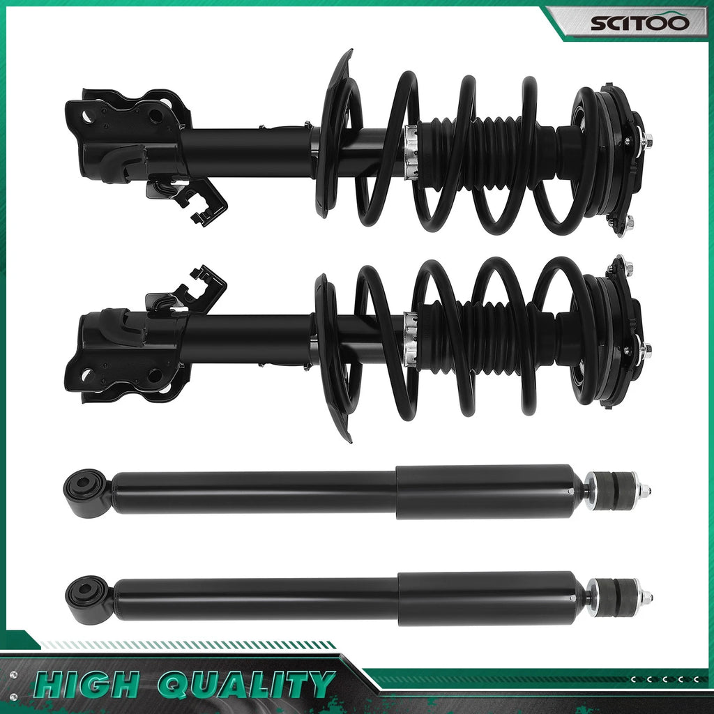 Front Struts w/ Coil Spring Assembly & Rear Shocks for Nissan Sentra (2014–2019)