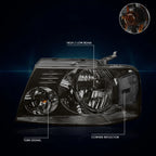 Smoked Headlight & Clear Side Corner Lamps for Ford F150 (2004–2008)