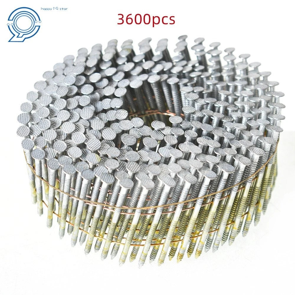 3600 Pcs 0.092"×2-1/2" Siding Nails Collated Wire Coil Full Round Head