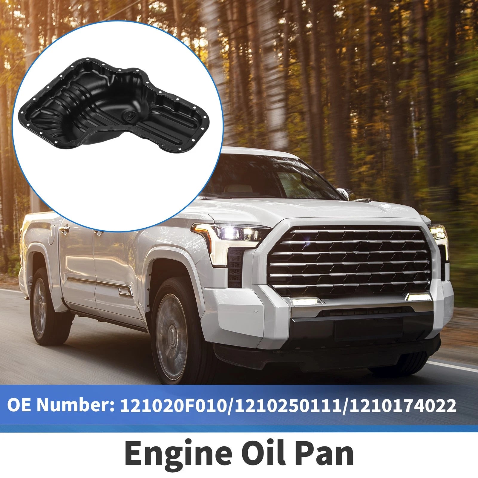 1 Pc Engine Oil Pan No.121020F010 for Toyota Tundra (2000–2006) Steel Black