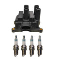 Denso Ignition Coil & 4 Iridium Spark Plugs Kit for Mazda 2.0L L4 (0.044)