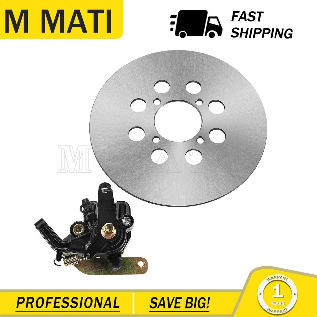 Rear Brake Caliper & Disc Rotor Kit for Yamaha Raptor 660R (2002–2005)