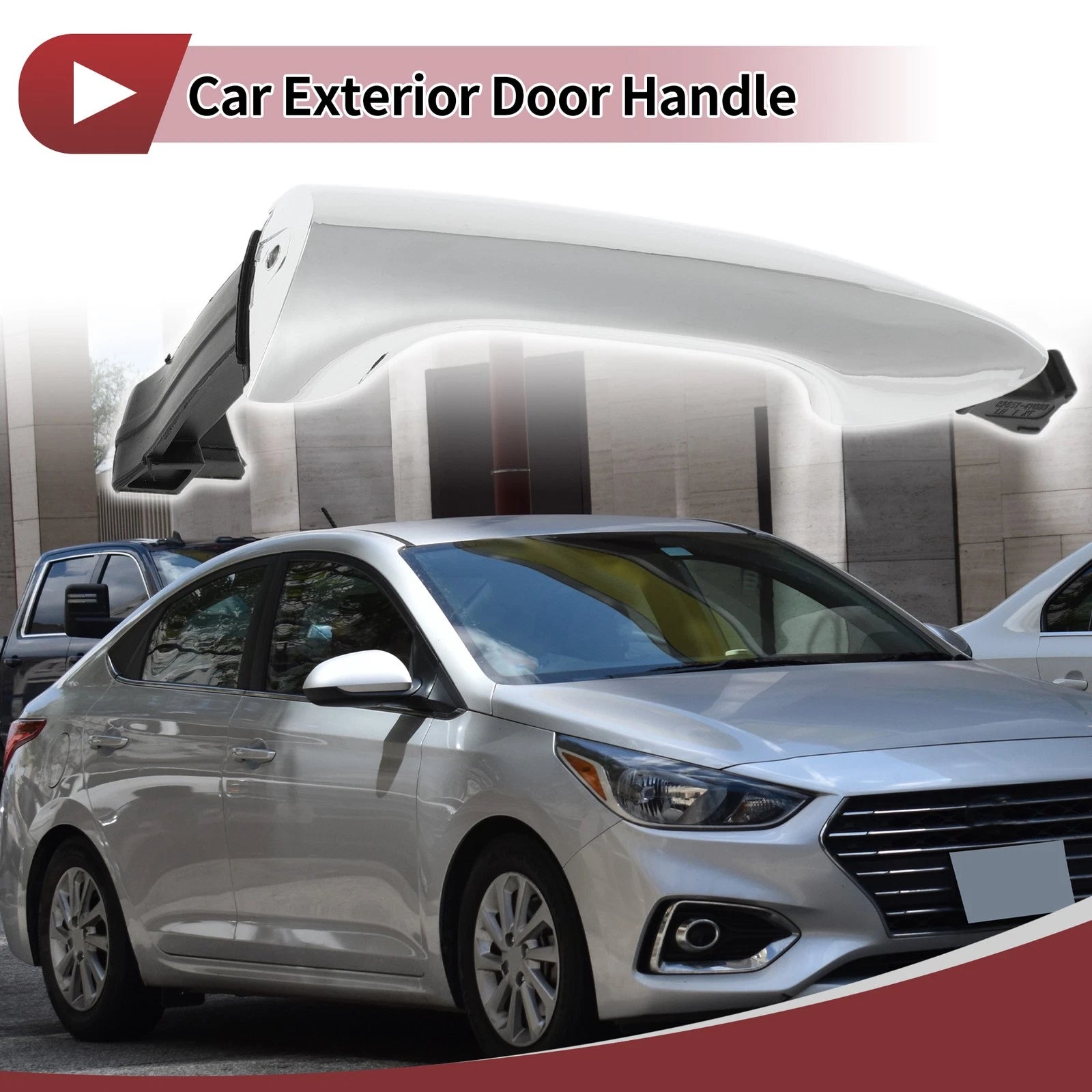 Car Door Handle Grip for Hyundai Elantra (2017–2020) No. 82651-3X010 Silver Tone