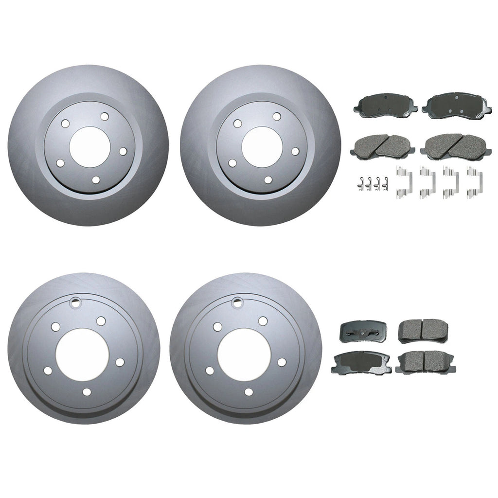 Front & Rear Brake Kit Disc Rotors & Akebono ProACT Pads for Dodge Jeep