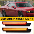 Set of 4 Smoked Amber Red LED Side Marker Lights for Dodge Challenger (2015–2022)