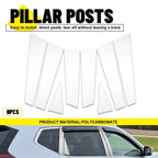 8x Car Window Pillar Posts for Nissan Rogue (2014–2020) Chrome Set