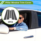 Set of 6 Door Pillar Window Trim for BMW 5-Series (2004–2010) Carbon Fiber