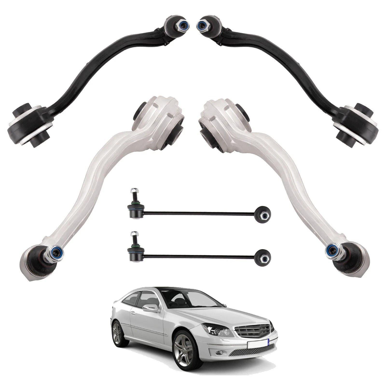 Set of 6 Front Upper Lower Control Arms for Mercedes Benz CLK500 (2003–2009)