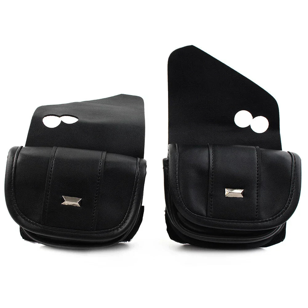 Black Dual Pouches Windshield Bags for Harley Touring Street Glide Special (2014-2023)