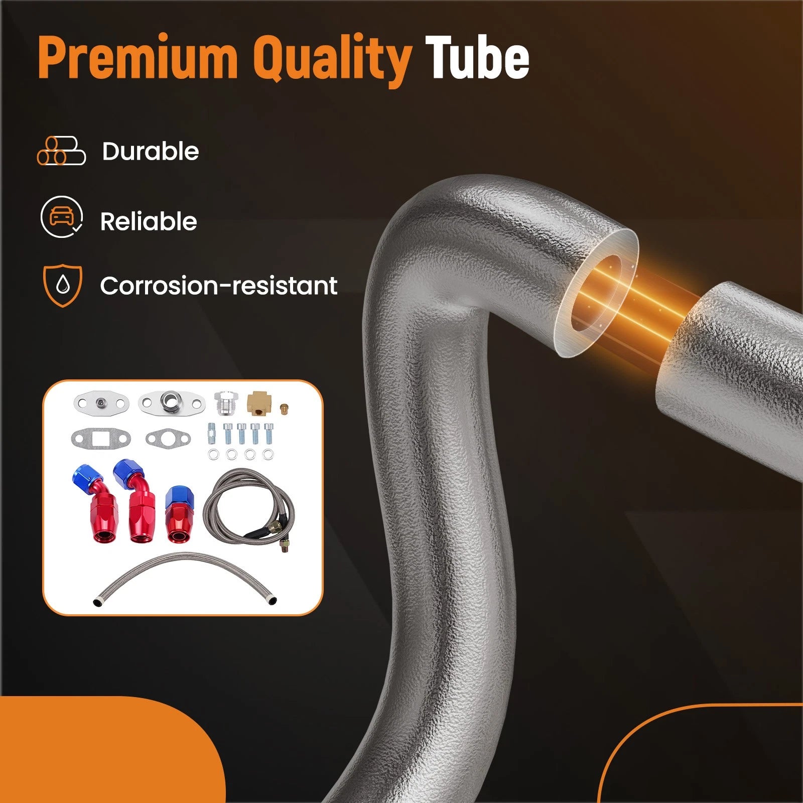 Turbocharger Oil Feed and Drain Return Line for Universal Applications
