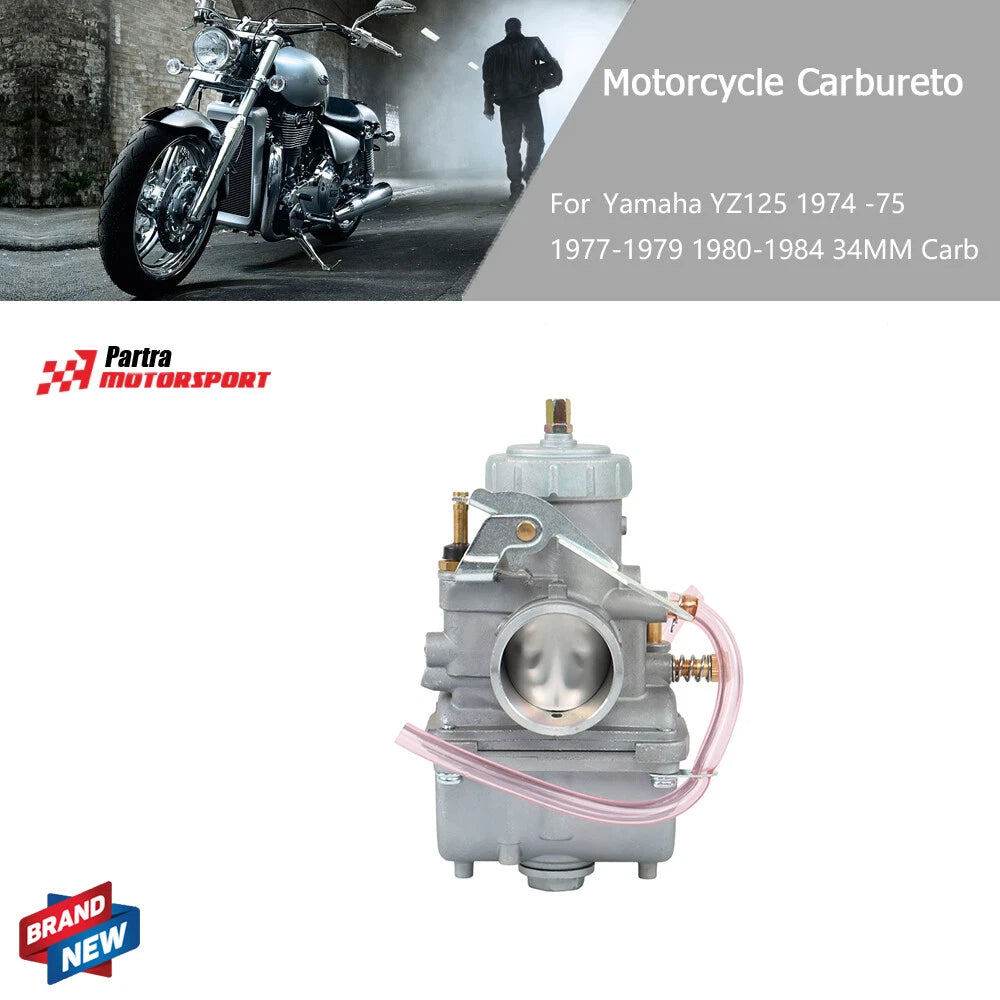 34MM Carburetor for Yamaha YZ125 (1974–1984) Round Slide