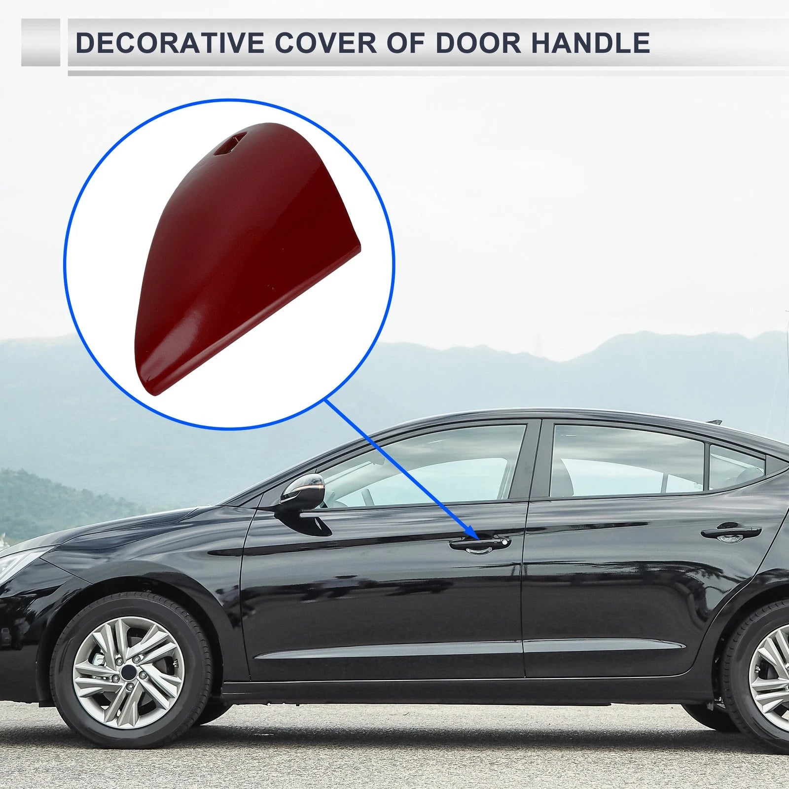 Front Left Door Handle Cover for Hyundai Elantra MK7 (2020–2023) No. 82652AA100 Red