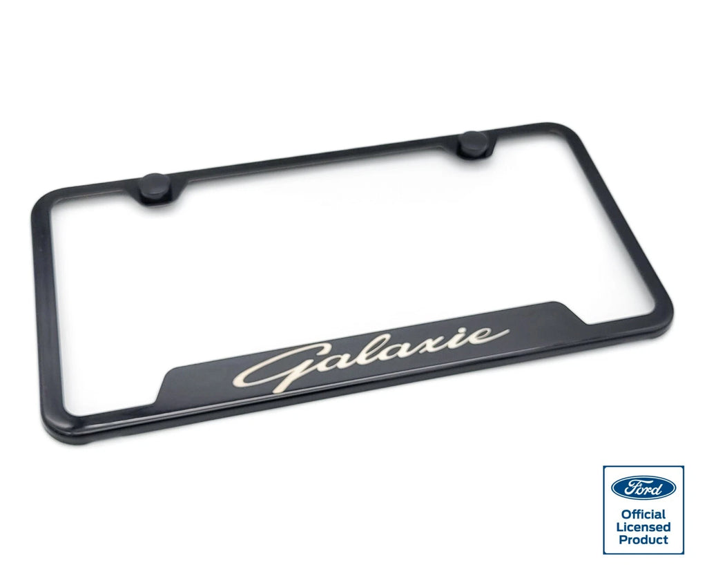 License Plate Frame Stainless Notched Black for Ford Galaxie (1960–1968)