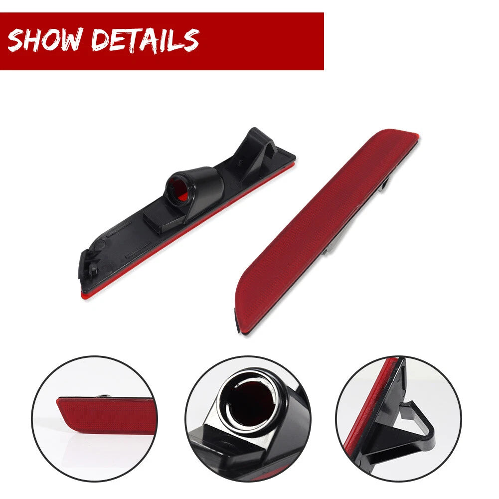 Red Plastic Lens Rear Bumper Side Marker Light Housing for Ford Mustang (2010–2014)