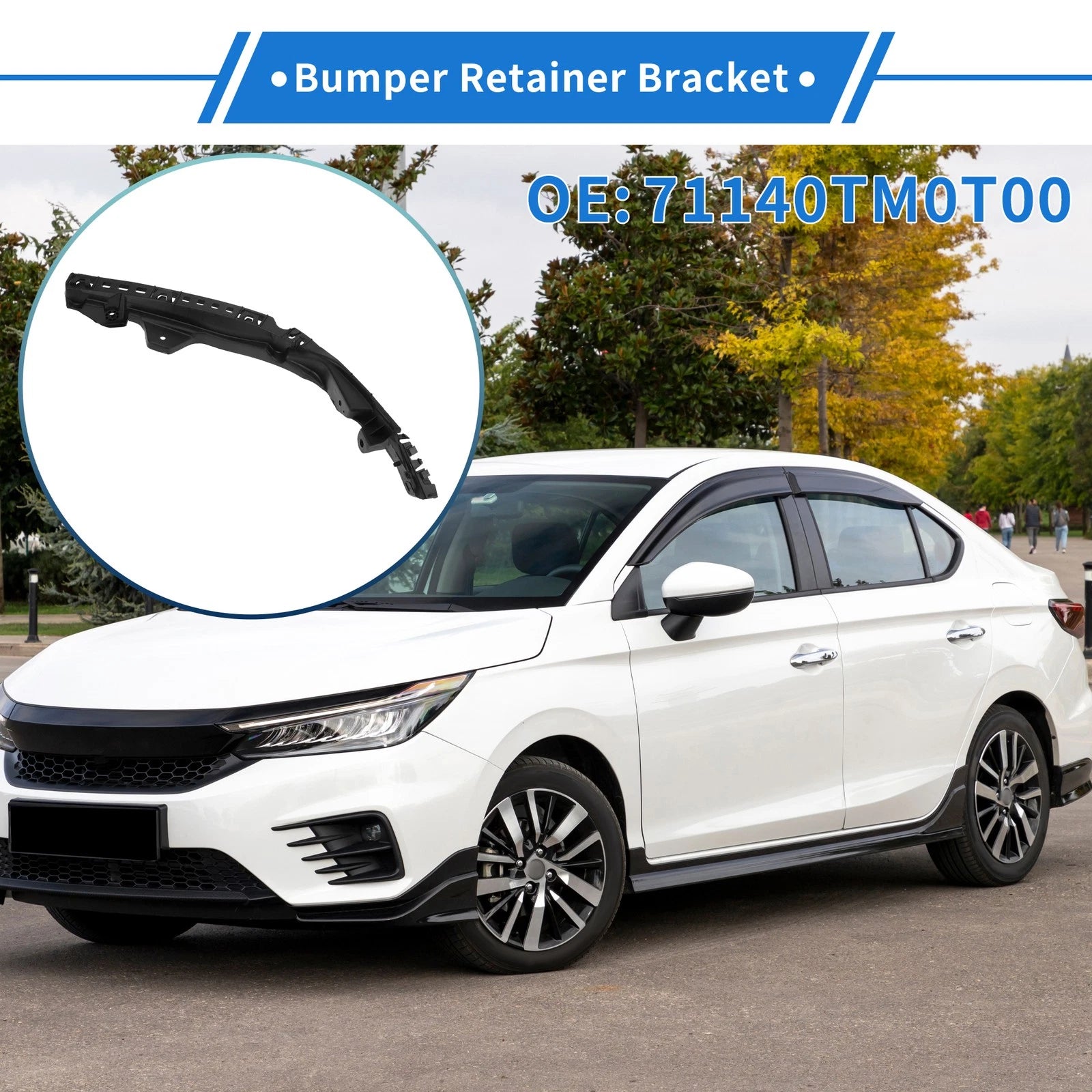 1 Pcs Front Right Bumper Retainer Bracket No. 71140TM0T00 for Honda City (2009–2014)