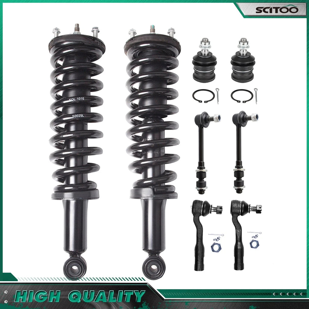8pc Front Struts Sway Bars Outer Tie Rods for Toyota Tundra (2003–2006)