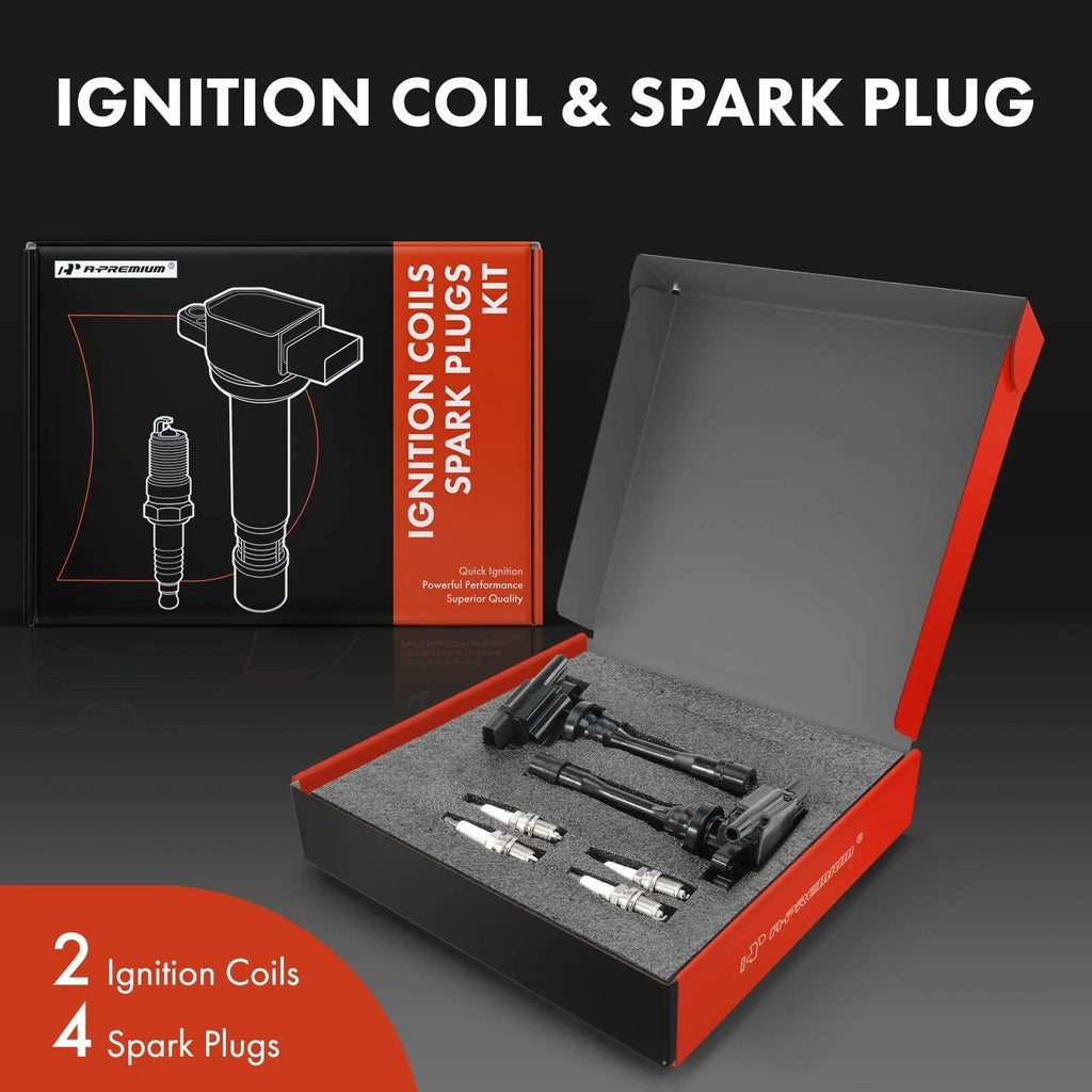 2X Ignition Coil & 4X Iridium Spark Plug for Mitsubishi Outlander (2003)