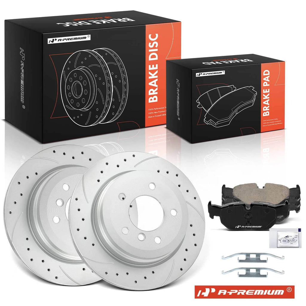 Drilled Brake Rotors & Pads for BMW 328i E90/E91/E92 (2007–2011)