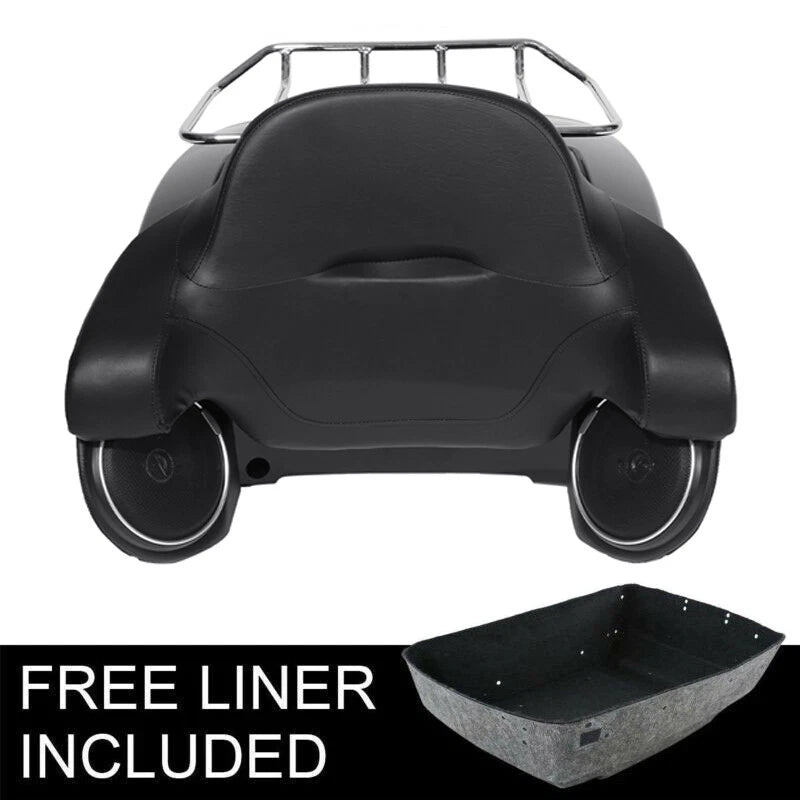 Matte Black Trunk Luggage Rack Speakers for Harley Street Glide (2014–2026)