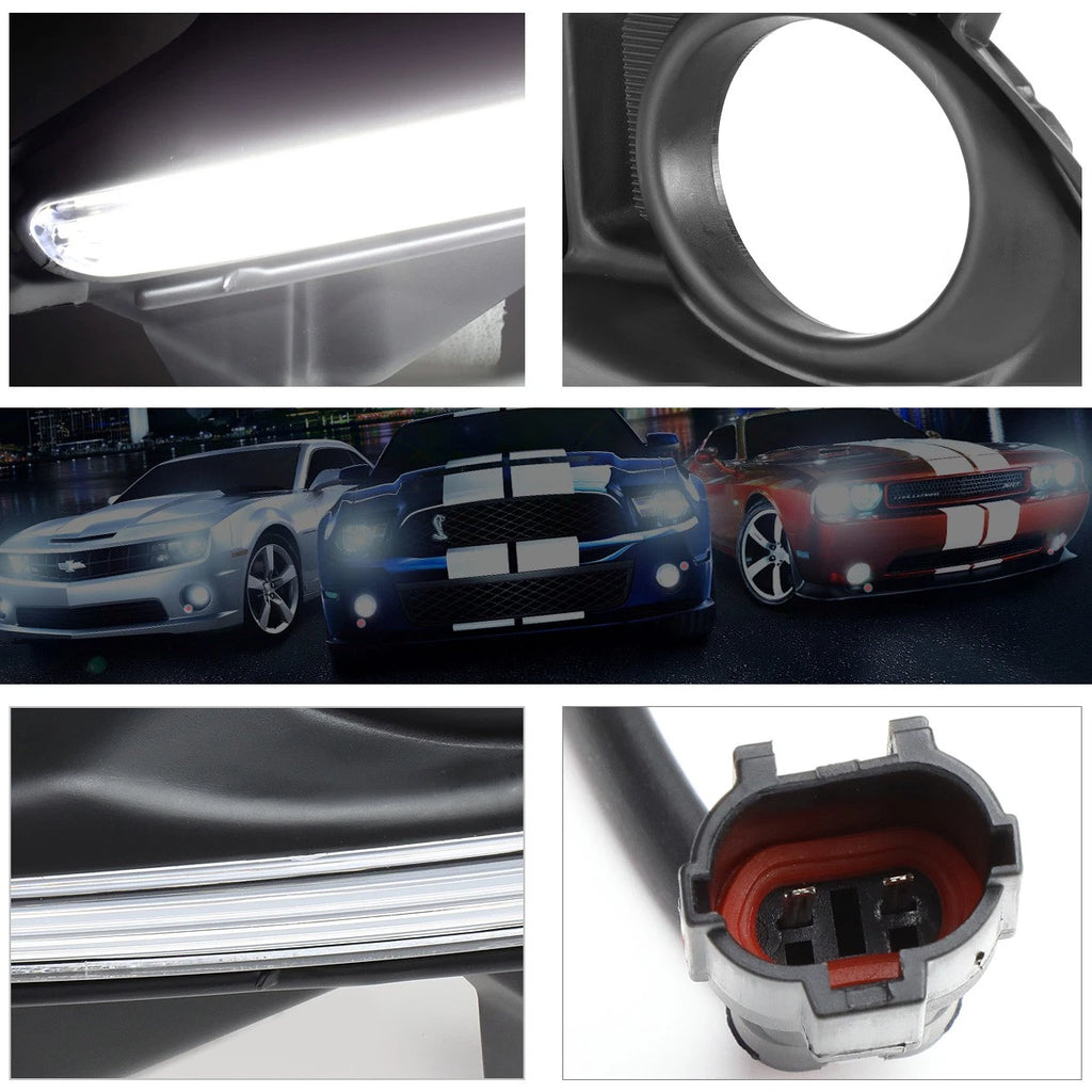 Front Bumper Fog Light Bezel Cover with LED DRL for Highlander XU50 (2014–2016)