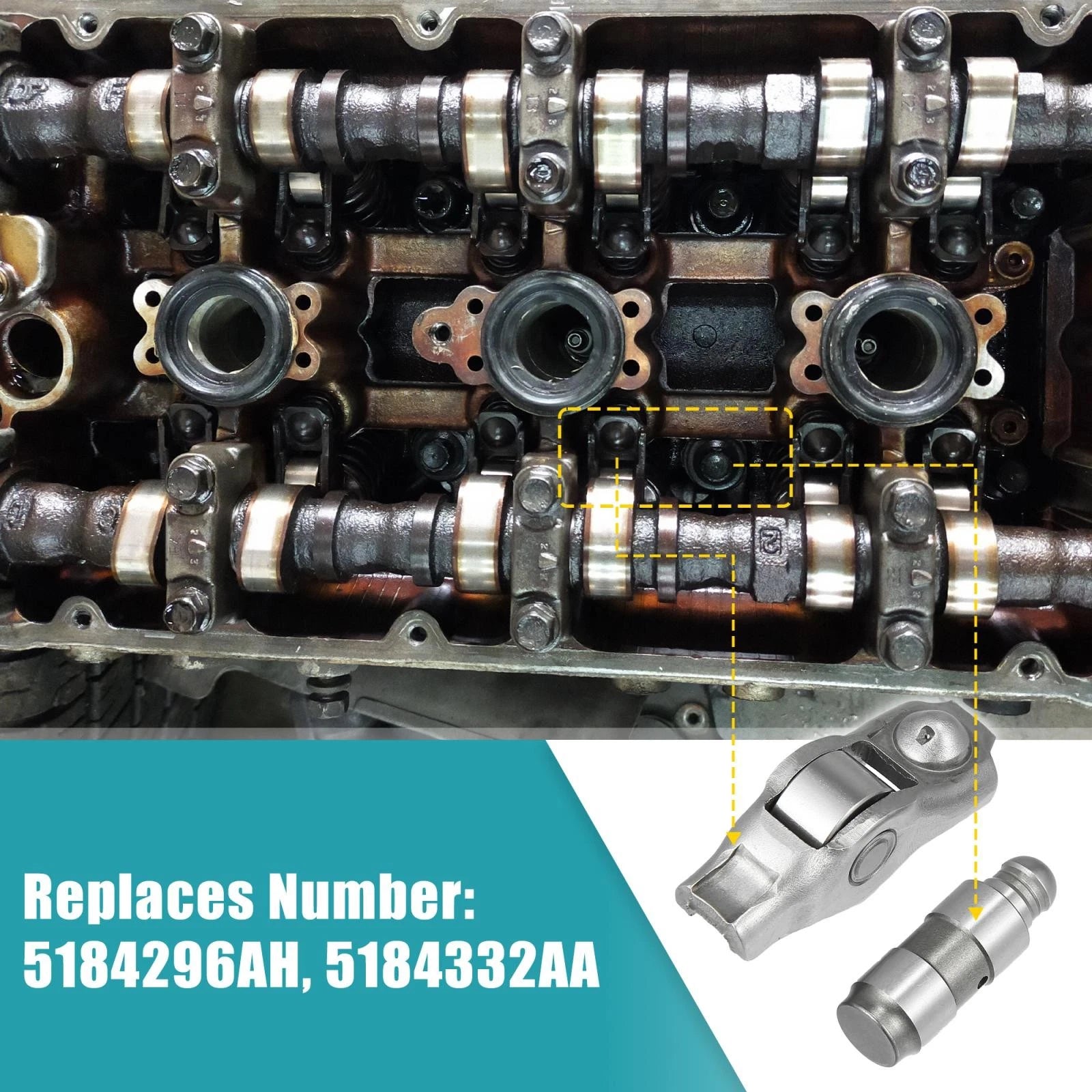 Rocker Arm and Valve Lifter Kit 12 Pcs for Chrysler 200 300 Dodge Charger (2011–2016)