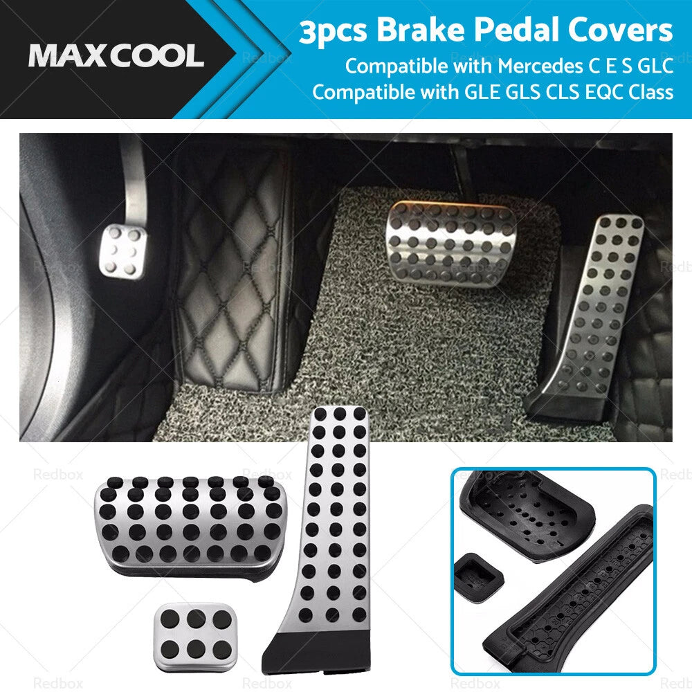 3X Brake Pedal Pad Cover for Mercedes C E S GLC GLE GLS CLS EQC