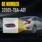 Right Rear Bumper Reflector & Bezel Cover Trim for Honda Civic Sedan (2016–2021)