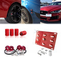 Red Tow License Plate + Air Valve Cap + Release Fastener for Jaguar XF (2009–2020)