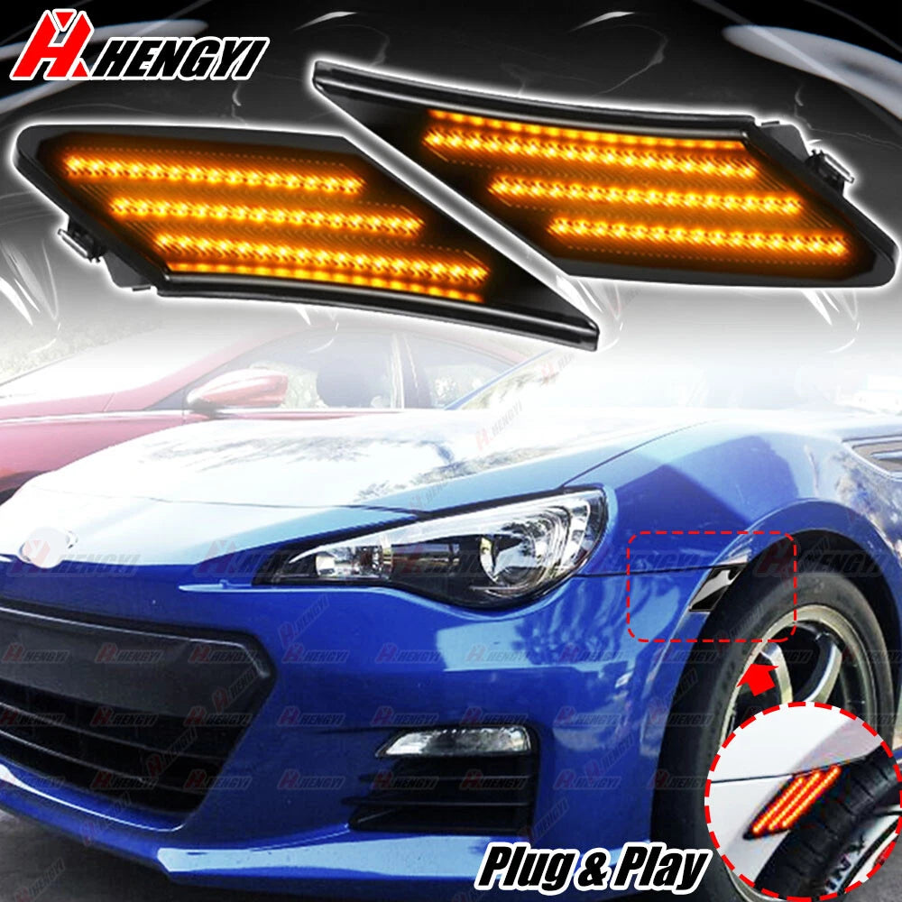 Smoked Front Bumper Side Marker Lights for Scion FR-S/BRZ/Toyota 86 (2013–2017)