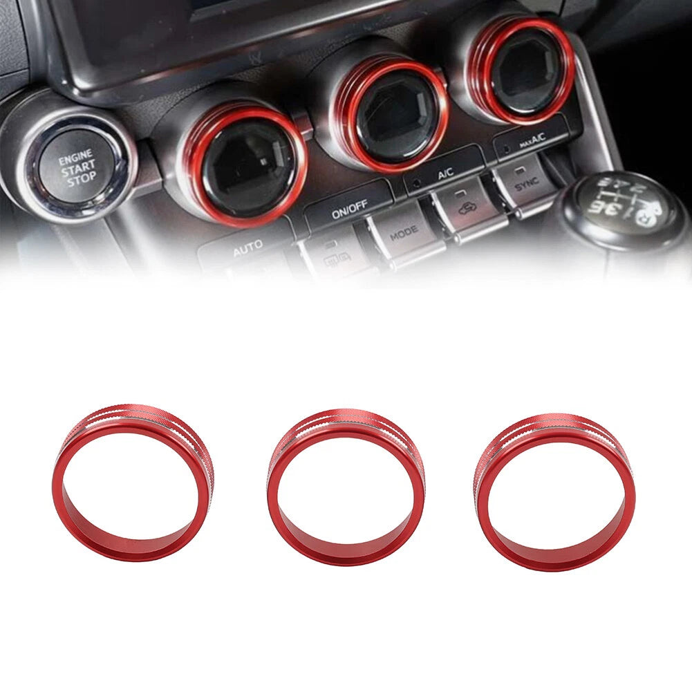 Red Center Console AC Knob Ring Trim for Subaru BRZ, Toyota GR86 (2021–2024)