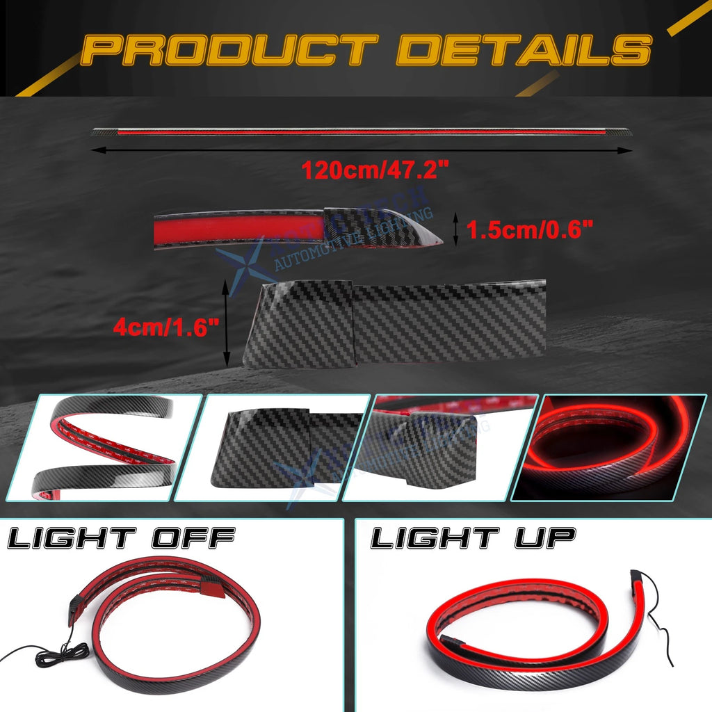 LED Rear Spoiler Lip Tail Brake Light Strip for Honda Civic (2016-2017)
