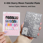 Stainless Steel Nail Art Stamping Plate with Star Moon Patterns 14.5x9.5cm