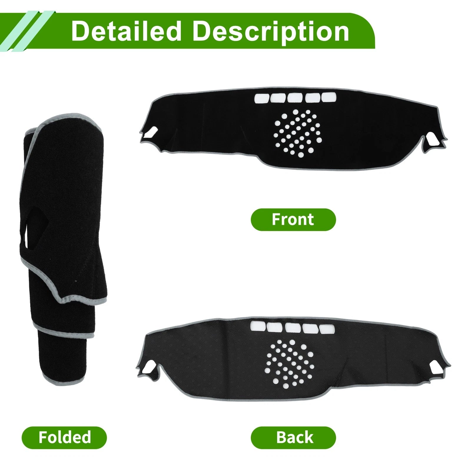 Dashboard Cover for Mercedes-Benz E-Class (2017–2021) Polyester Black Gray