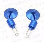 CNC Blue Rear View Handle Bar End Round Mirrors for Universal 1" 25mm
