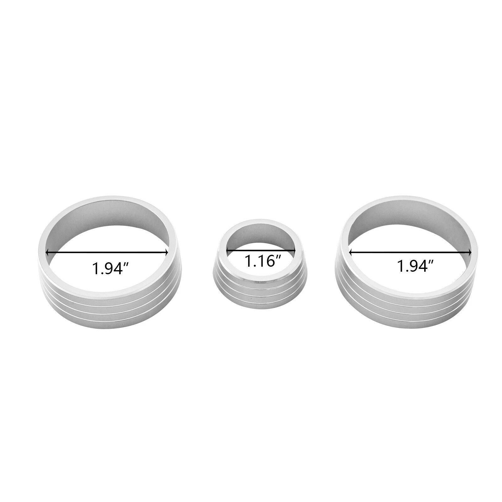 Silver Aluminum AC Volume Switch Knob Trim Ring for Honda Fit Jazz (2009-2014)