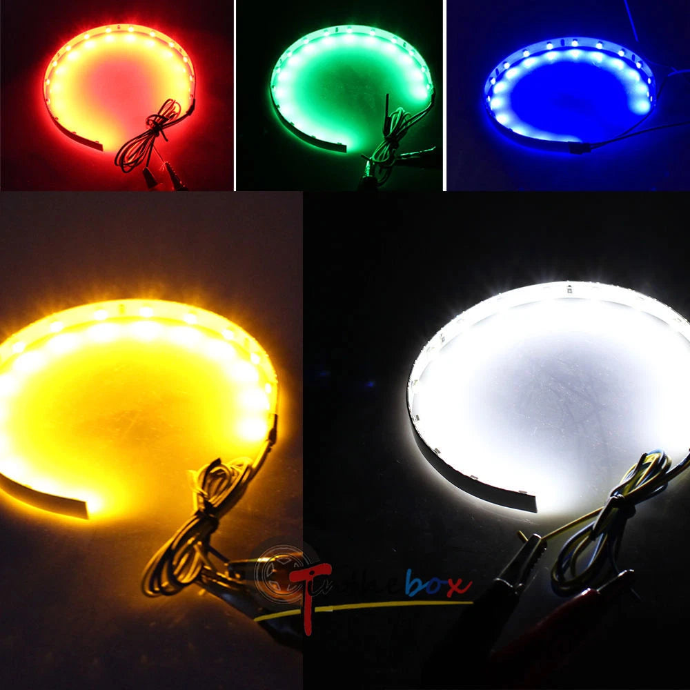 RGB LED Demon Eye Halo Ring Headlight Projector for Universal Fit (2010–2023)