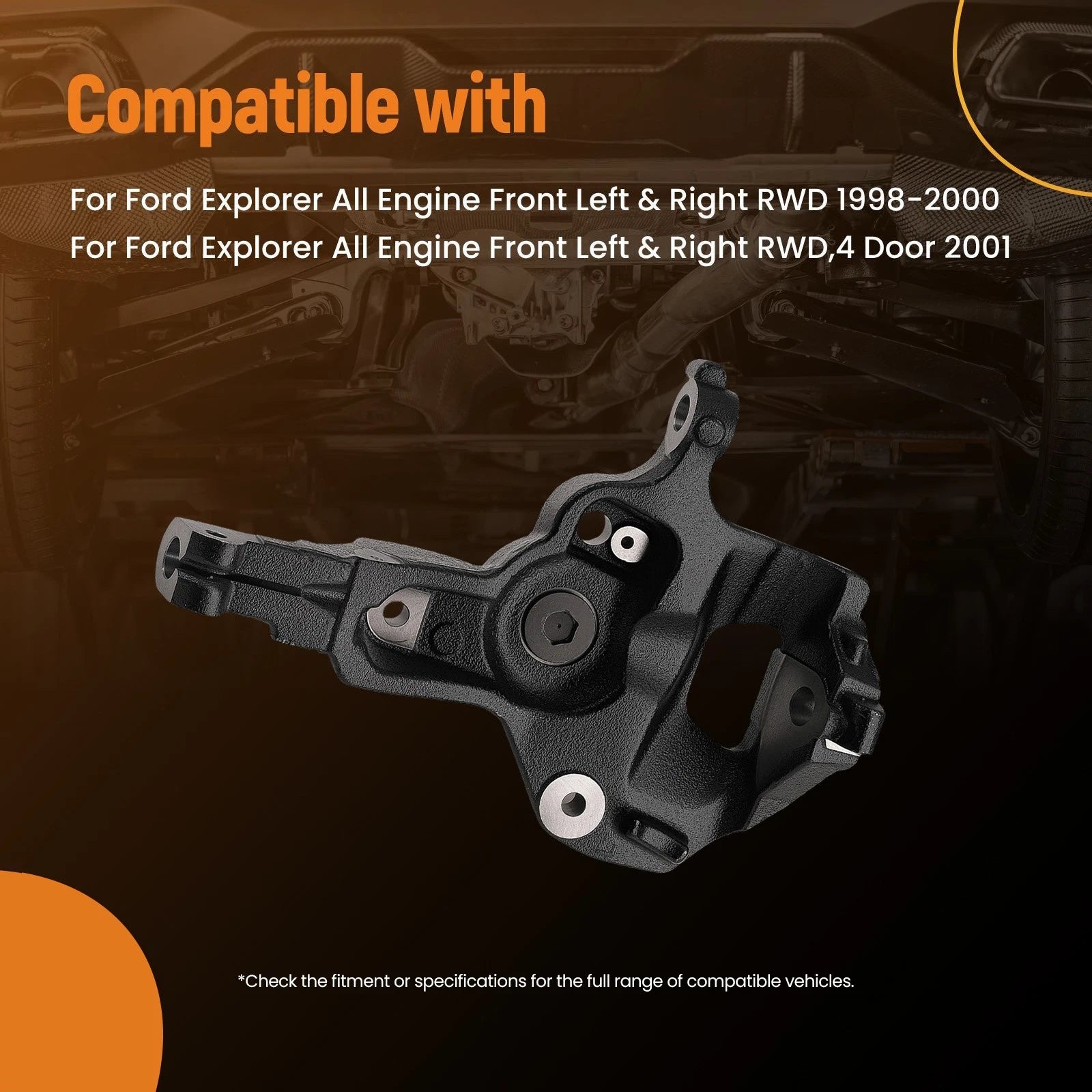RWD Pair Front Steering Knuckles for Ford Explorer Ranger (2002–2011)