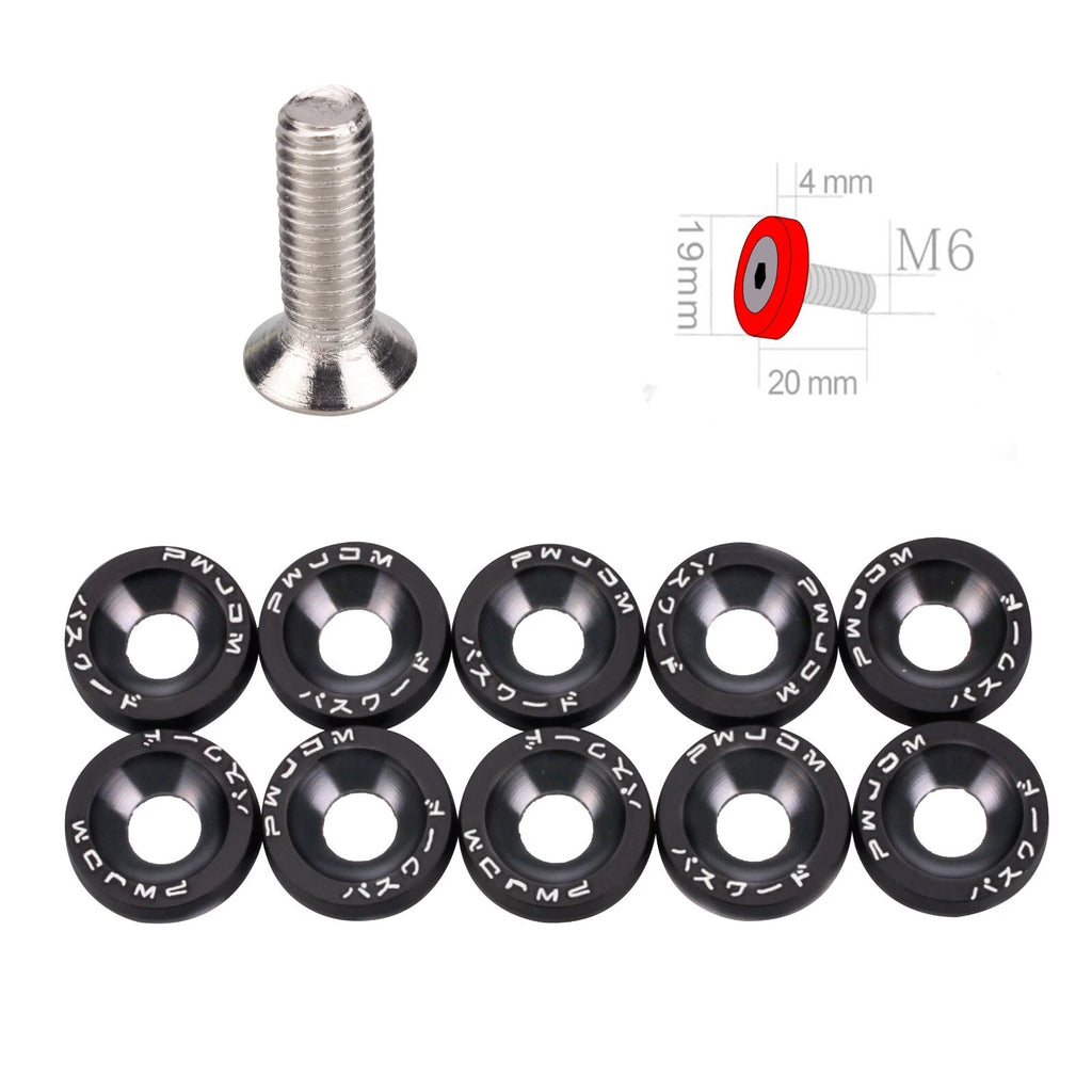 50Pcs Billet Aluminum Fender Bumper Washer Kit for JDM Vehicles