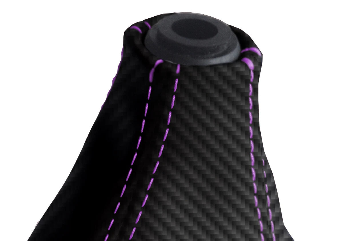 Manual Boot Cover for Nissan Skyline R32 (1989–1993) Carbon Fiber Purple Stitch