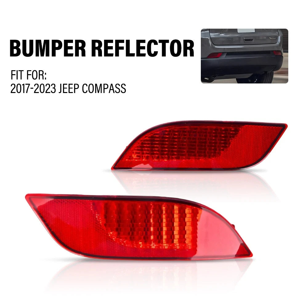 Set of 2 Rear Bumper Reflector Marker Lights for Jeep Compass (2017–2019)
