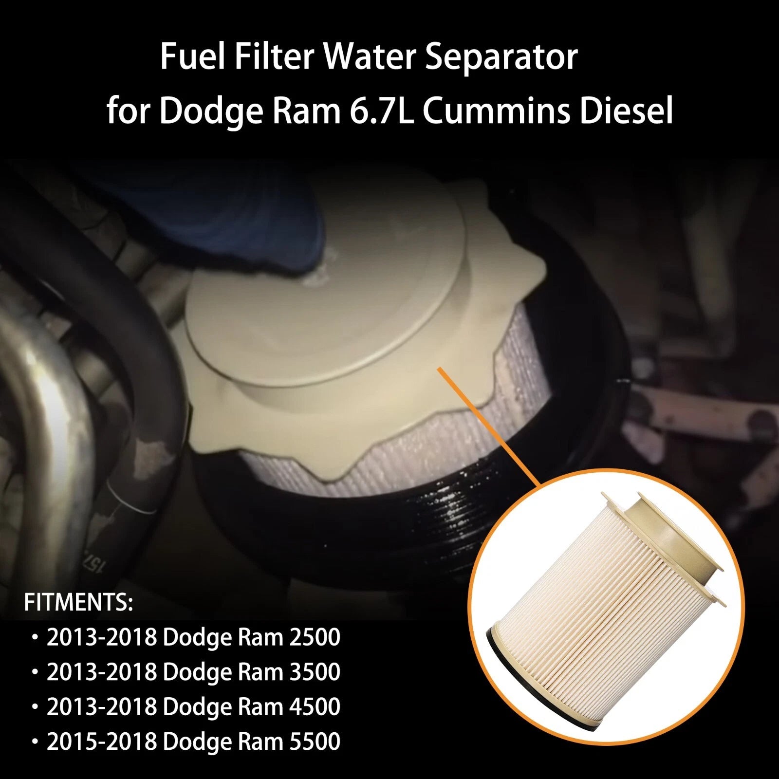 Fuel Filter Kit for Dodge Ram 2500 3500 4500 5500 6.7L Cummins (2013–2018)