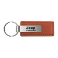 Brown Leather Keychain - Officially Licensed for Jeep Cherokee