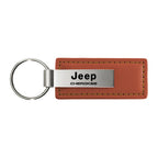 Brown Leather Keychain - Officially Licensed for Jeep Cherokee