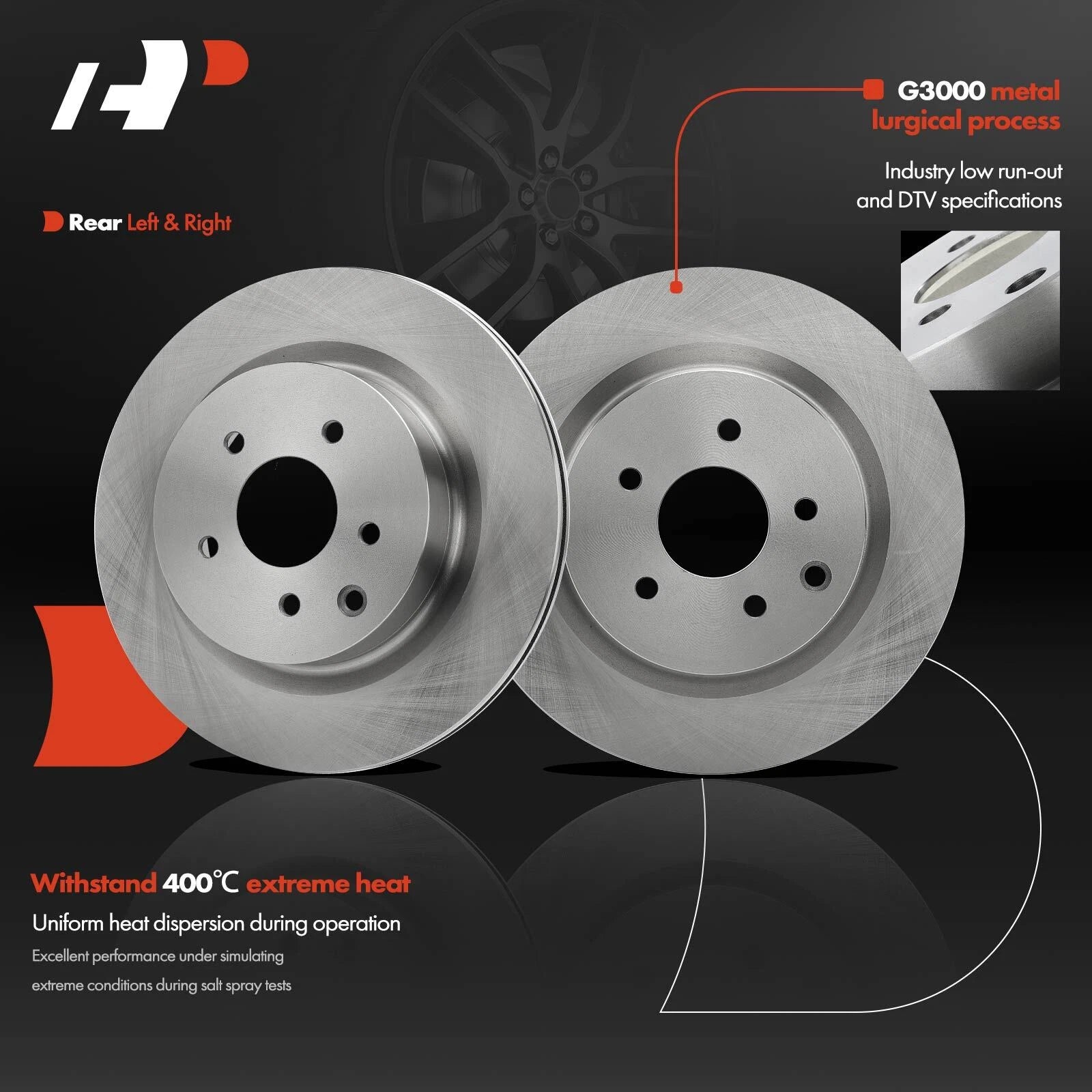 Set of 4 Disc Brake Rotors for Nissan 350Z, Infiniti G35 (2003–2008)